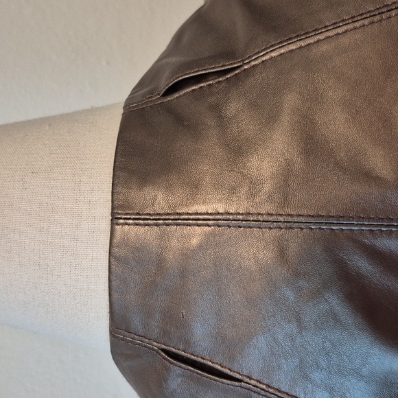 ARDEN B Bronze Metallic leather  Zipper jacket Sz 4 Four Front Pockets - Picture 10 of 16